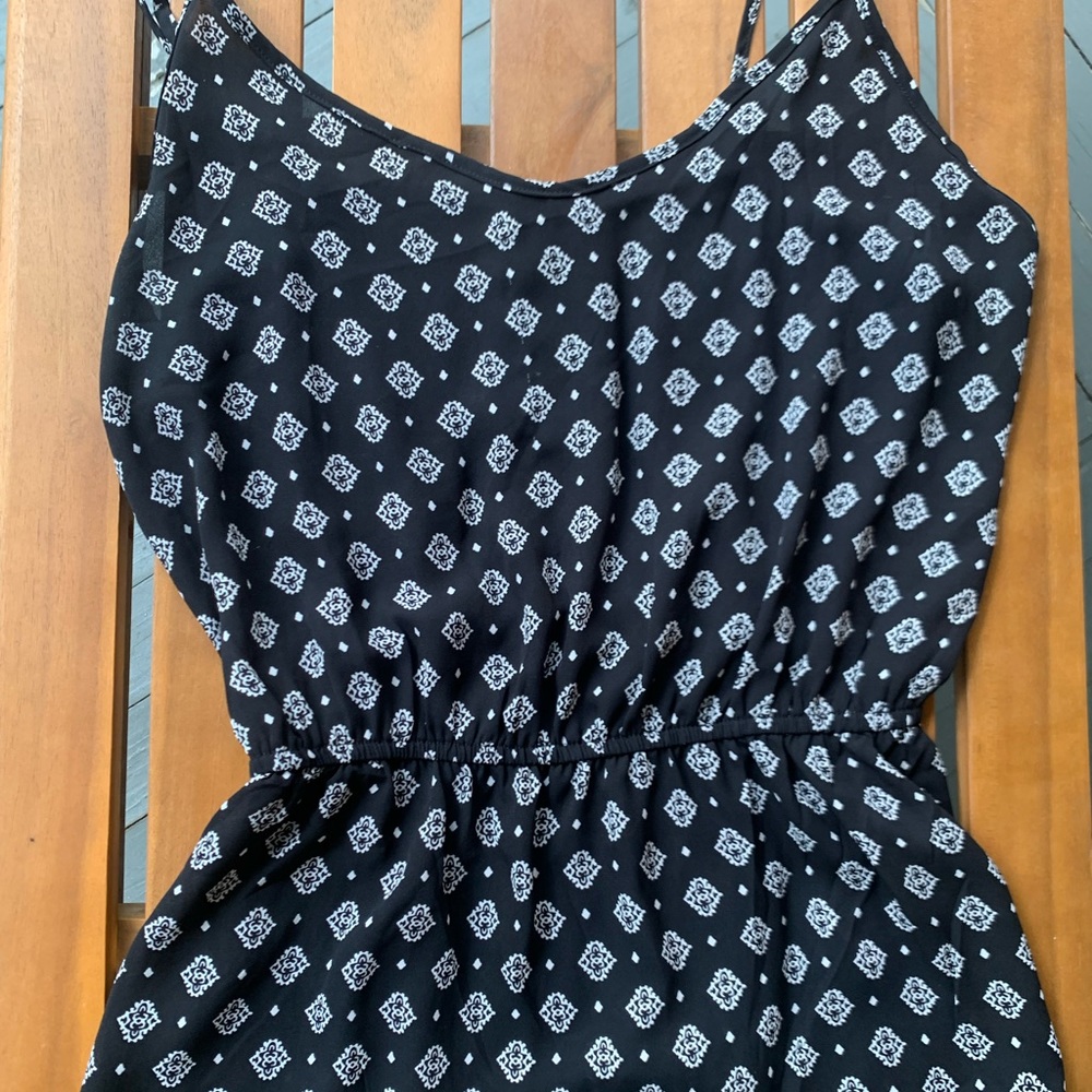 Forever 21 Dressy Black Patterned Blouse
